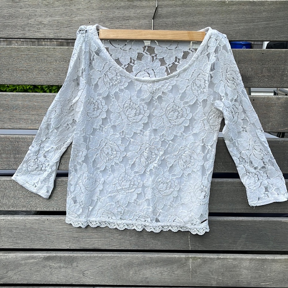 Abercrombie and fitch lace 3/4 sleeve top size xs